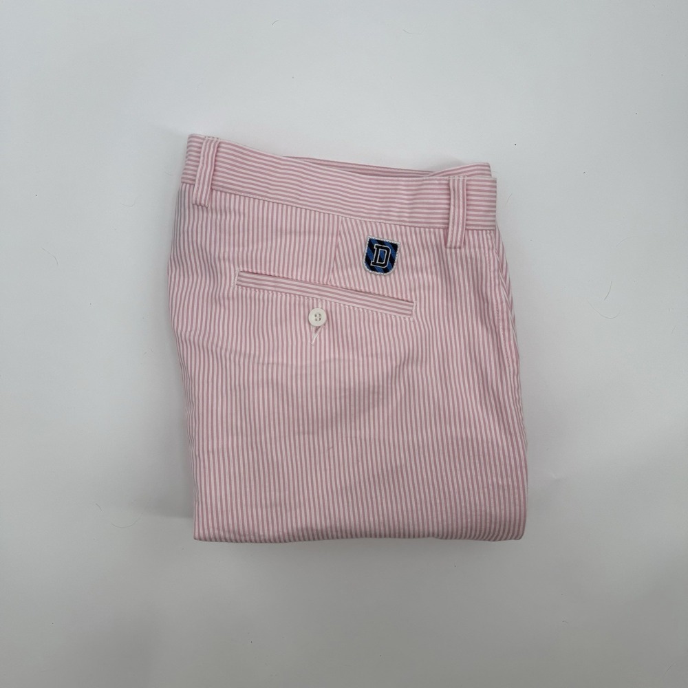 Dunning Golf Everbest Pink Seersucker Flat Front Golf Shorts Mens Sz‎ 40 Coolmax